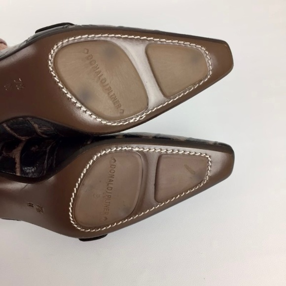 Donald J Pliner Couture Womens Narrow Mallow Brown Croc Print Pumps size 7.5N - Picture 13 of 16